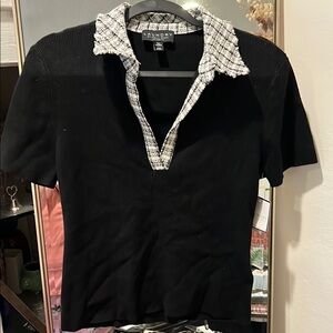 Laundry by Shelli Segal Black Short Sleeve Shirt